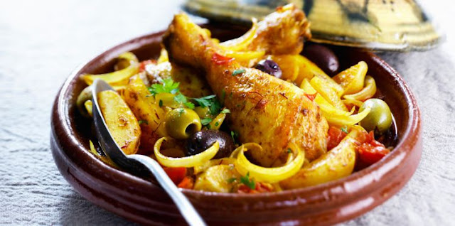 poulet aux olives et citrons confits