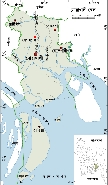 Noakhali Sadar Upazila Map Bangladesh Map All: Noakhali Map