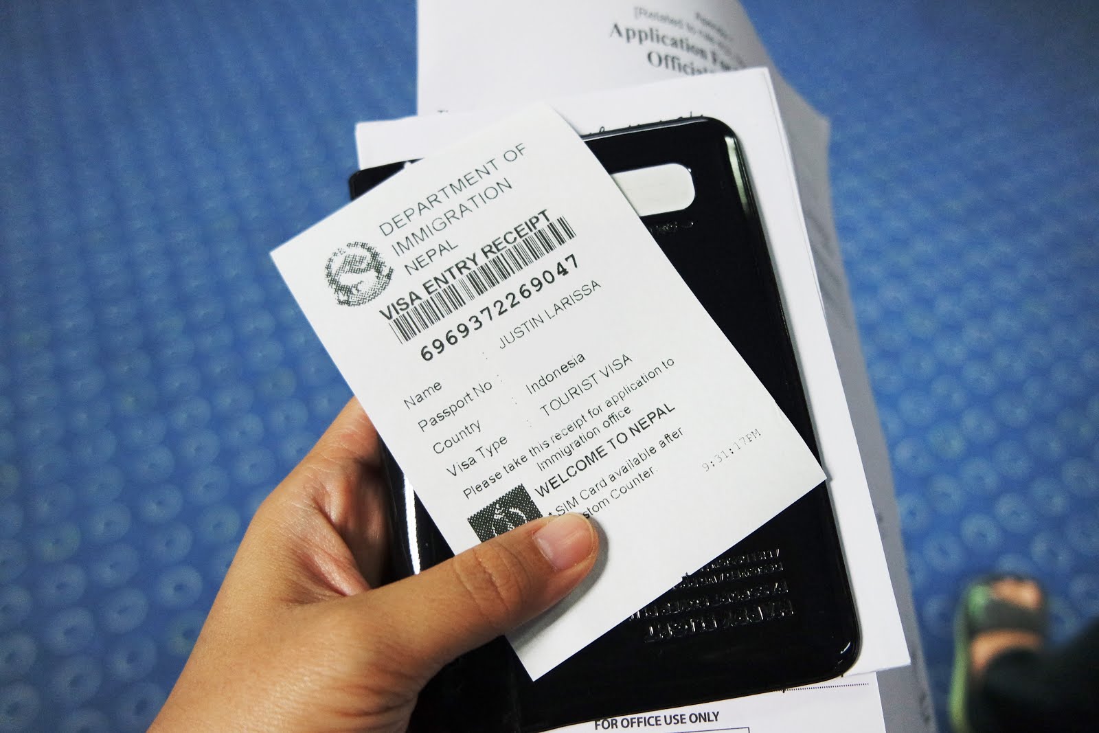 Visa on arrival di Nepal.