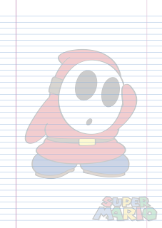 Folha Papel Pautado Shy Guy em PDF para imprimir folha A4 Folha Papel Pautado Shy Guy em PDF para imprimir folha A4