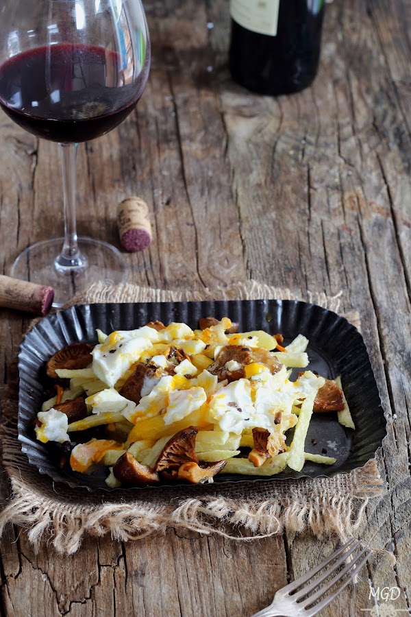 Huevos trufados con patatas y setas mi gran diversion