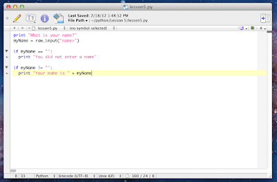 Getting Started with Python: Lesson 5 - Input and If