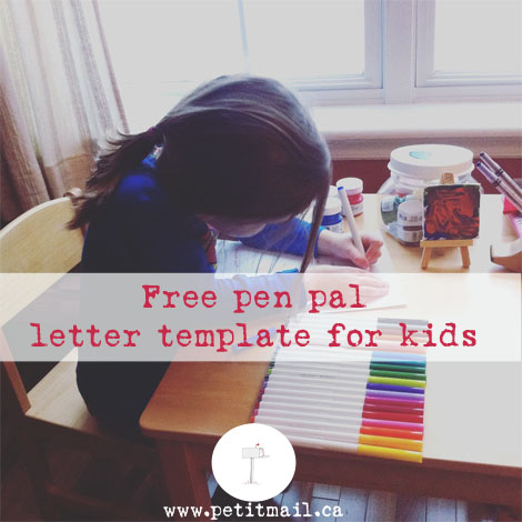 Free Pen Pal Letter Template for Kids