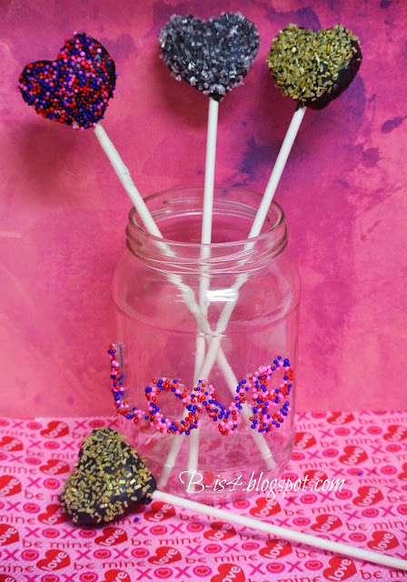 Valentine's Day Upcycled Glass Jars and Printables Cake Pops, Heart Cake Pops