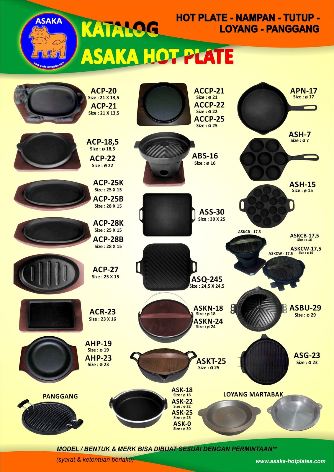 Tempat Grosir Hot Plate/Piring Steak daftar Harga Hot plate Grosir