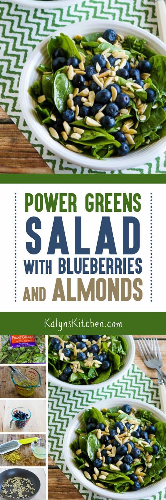 Power Greens Salad with Blueberries and Almonds Kalyn's Kitchen