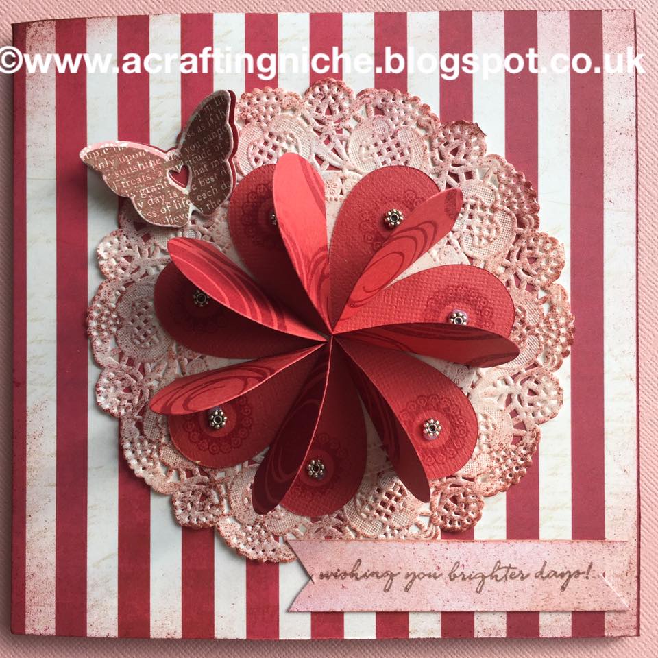 A Crafting Niche Folded Paper Hearts Card