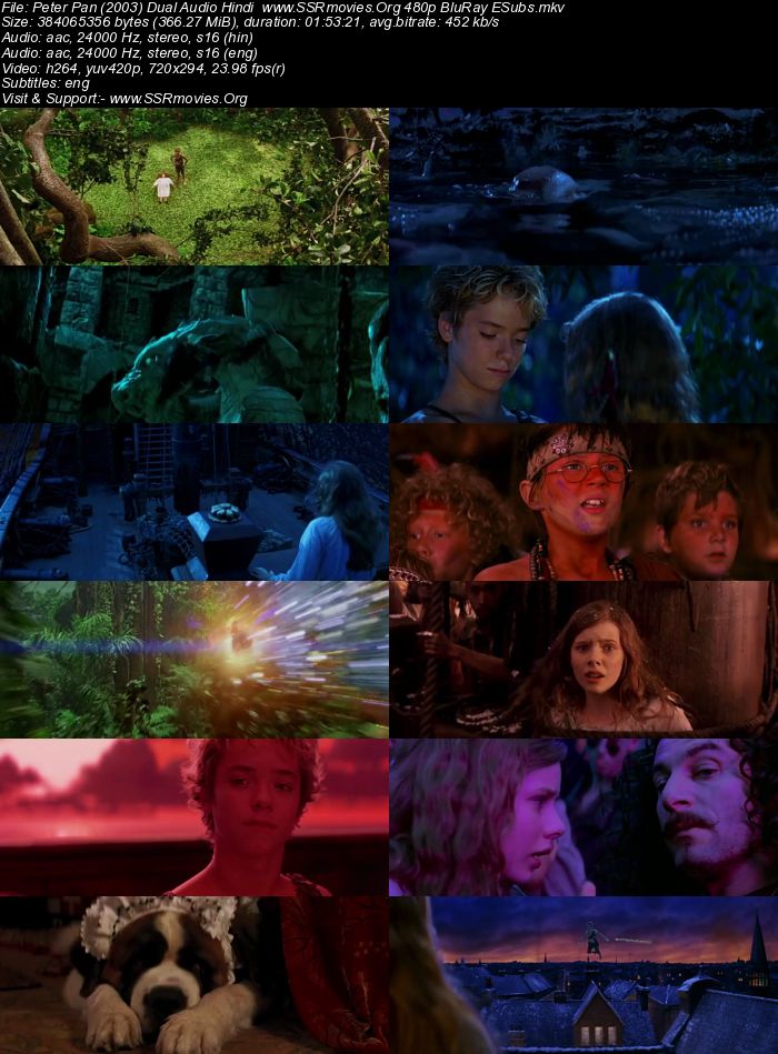 Peter Pan (2003) Dual Audio Hindi 480p BluRay 350MB ESubs