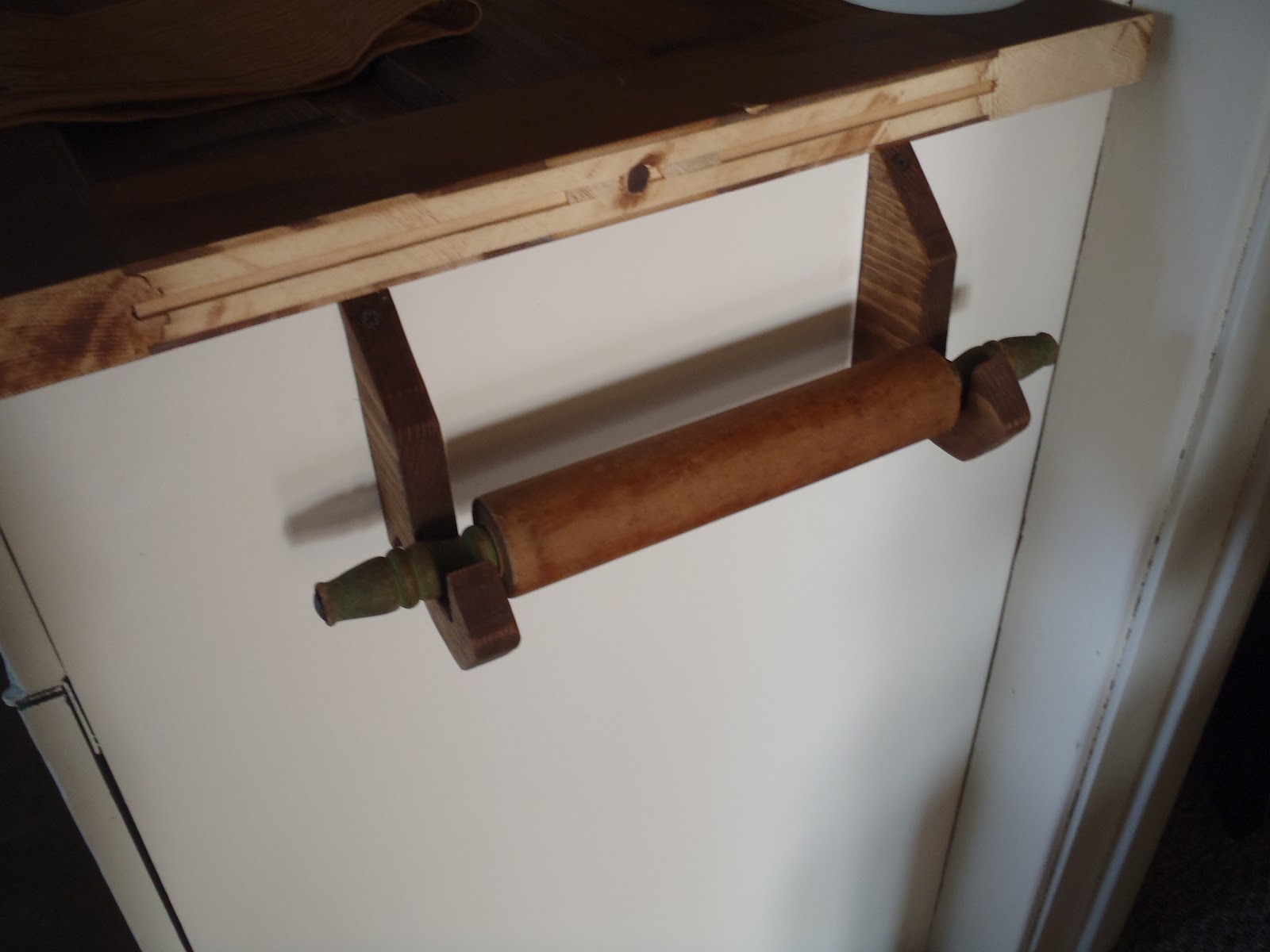 Creating With The J's A rolling pin towel holder