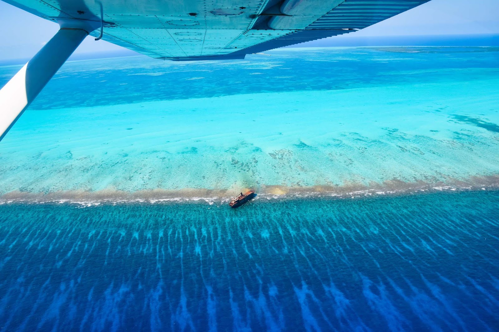scenic flight over the blue hole