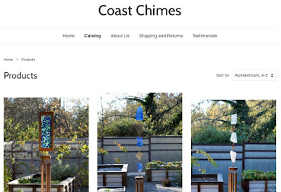 Screenshot of Coast Chimes Website page