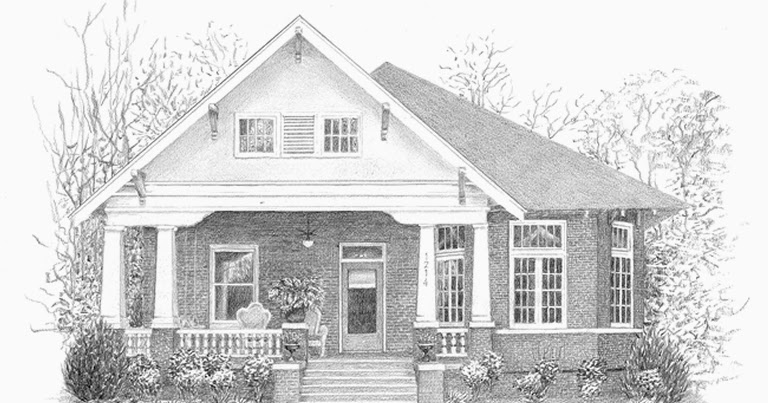 Simple House Drawing Sketch Graphite with Pencil