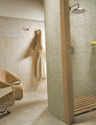 Consider using different sizes and styles of tile on the floor and walls of your shower