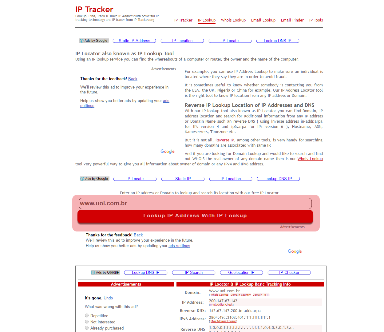 Autoria e Design para IP Tracker