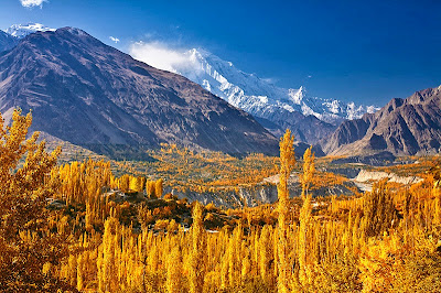 Hunza Valley Northern Pakistan in autumn, Rakaposhi View from Hunza