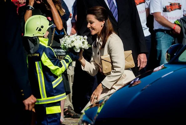 Sternfahrt 2017. Princess Marie wore a Miu Miu Belted Wool Crepe Coat at opening ceremony in Sonderborg