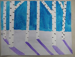 birch trees watercolor grade using 2nd miss young