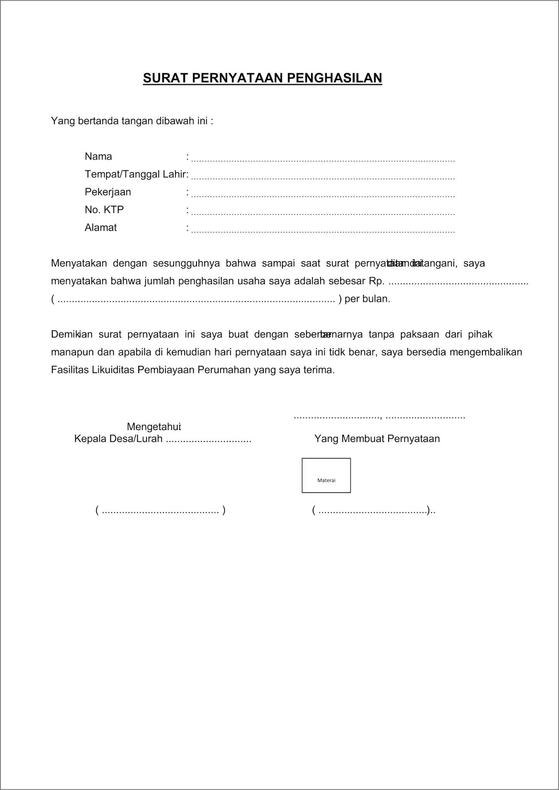 Contoh Surat Keterangan Pindah Domisili Dari Kepala Desa - Nusagates