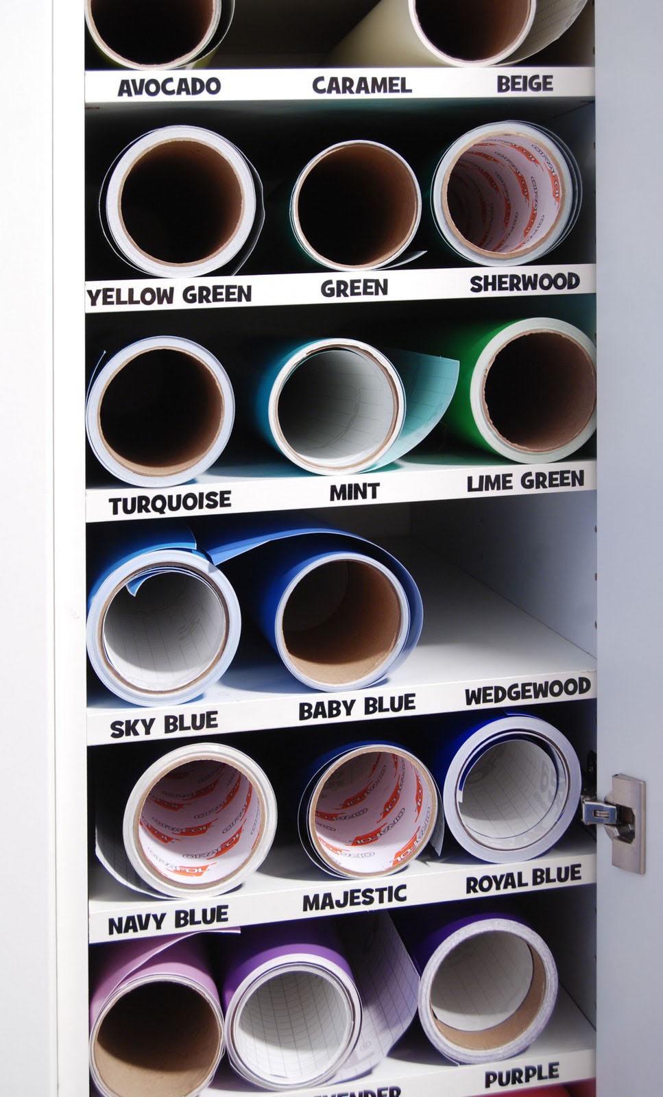 CRAFTY STORAGE Vinyl rolls ideas