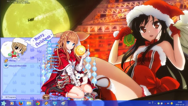theme win 7 night christmas by asa chan themes anime kurumi tokisaki christmas