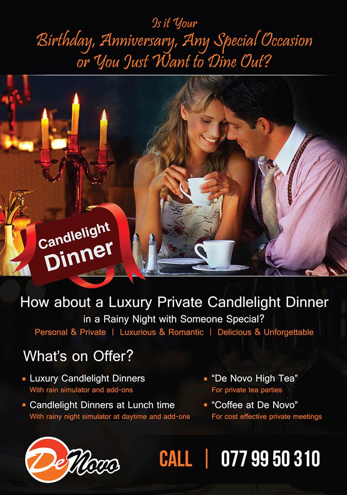 Luxury Private Candlelight Dinner.