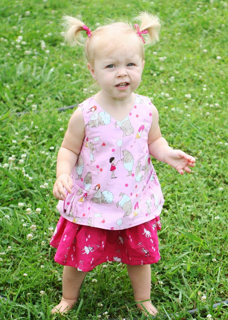 Sewing Mama RaeAnna: Elegance & Elephants Bubble Pocket Top and Spin Skirt
