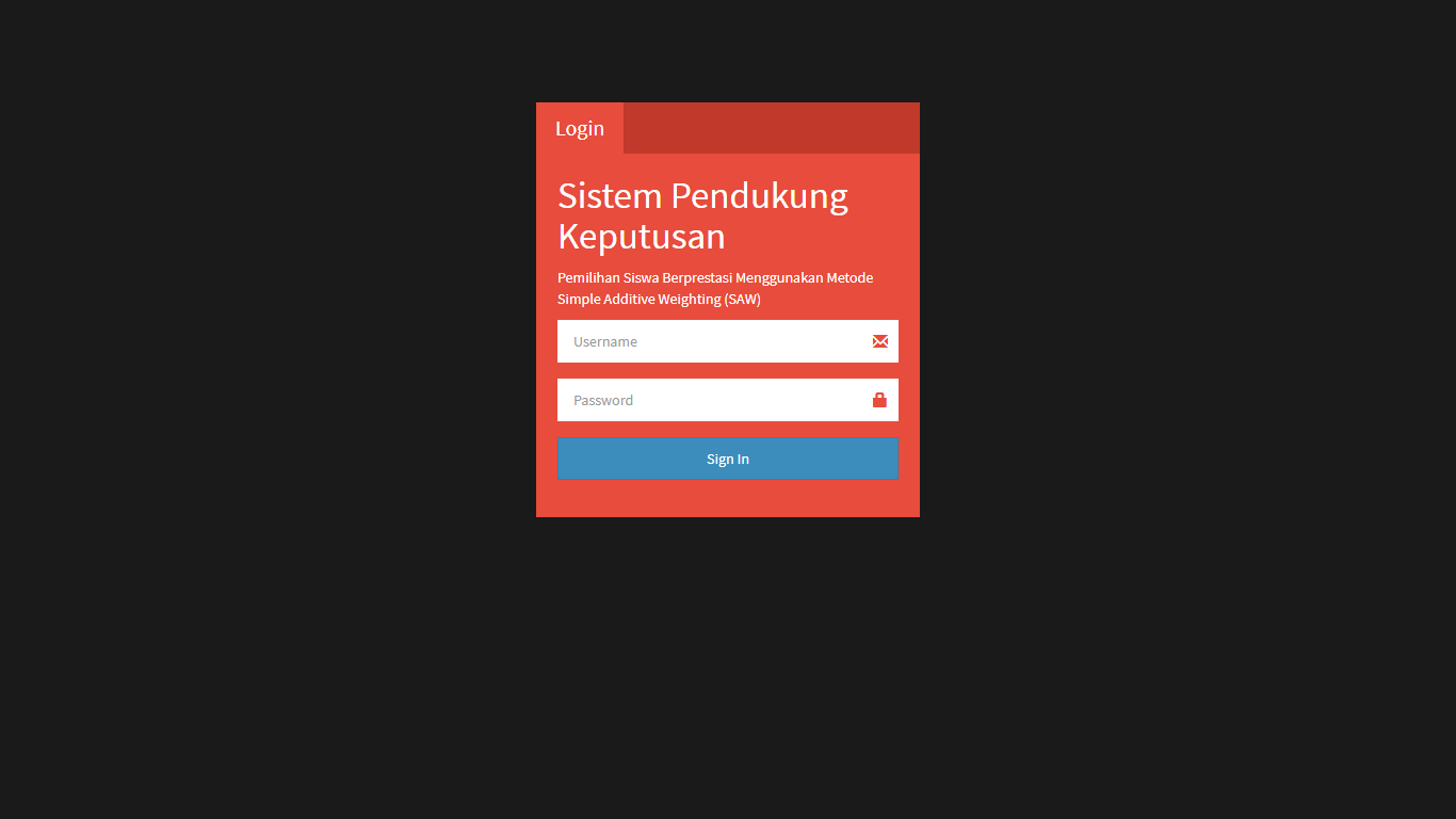 Aplikasi Sistem Pendukung Keputusan Pemilihan Siswa Berprestasi Menggunakan Metode SAW (Simple Additive Weighting) - SourceCodeKu.com