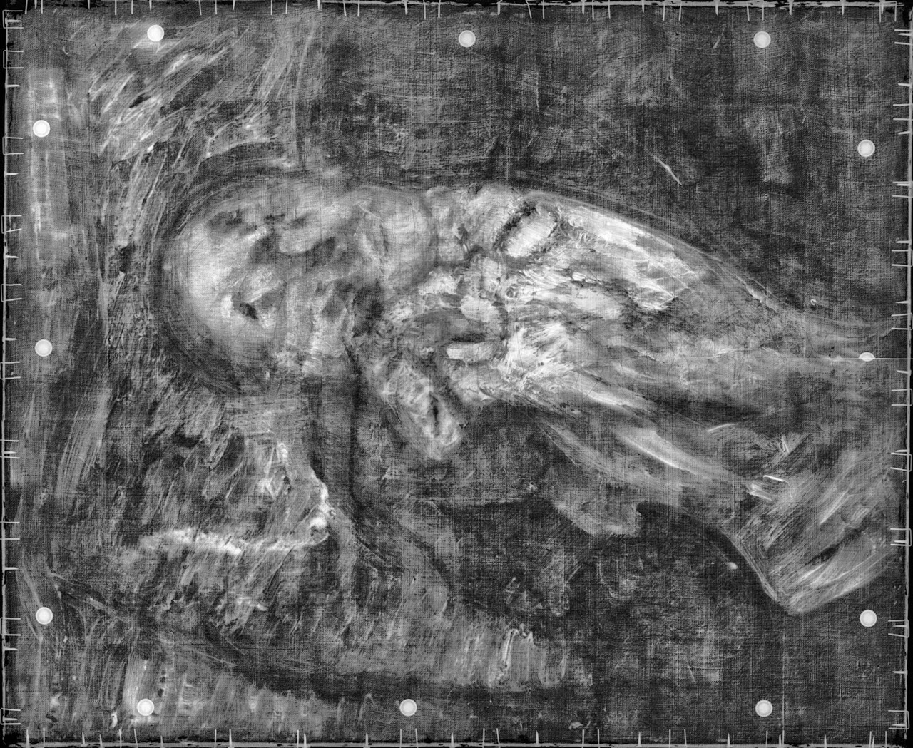 X-Radiograph of Pablo Picasso’s “The Blue Room” (1901) (The Phillips Collection, © 1997) X-Radiograph of Pablo Picasso’s “The Blue Room” (1901) (The Phillips Collection, © 1997)