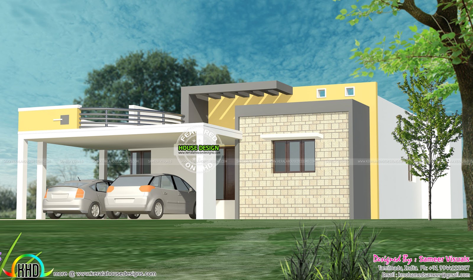 111 sq-m flat roof house plan - Kerala home design and floor plans