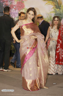 Kangana Ranaut in Saree at Sonam Kapoor Wedding Stunning Beautiful Divas ~  Exclusive