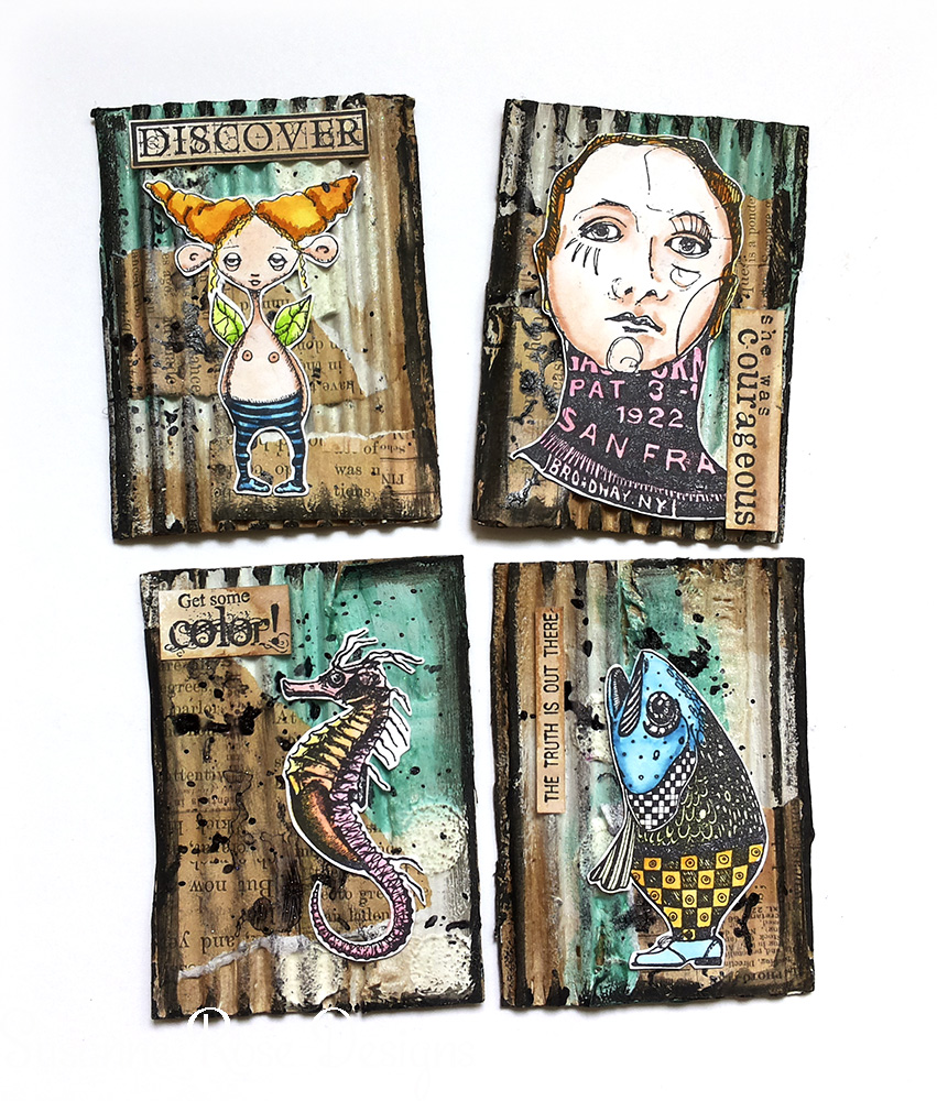 Susanne Rose Designs Mixed Media Artist Trading Cards