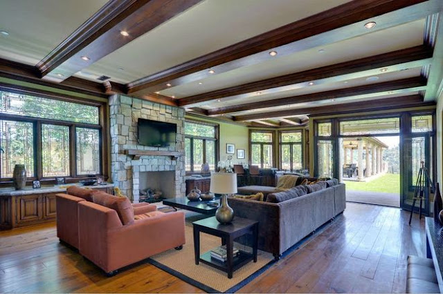 Picture of large living room in the new house bought by Kim and Kanye