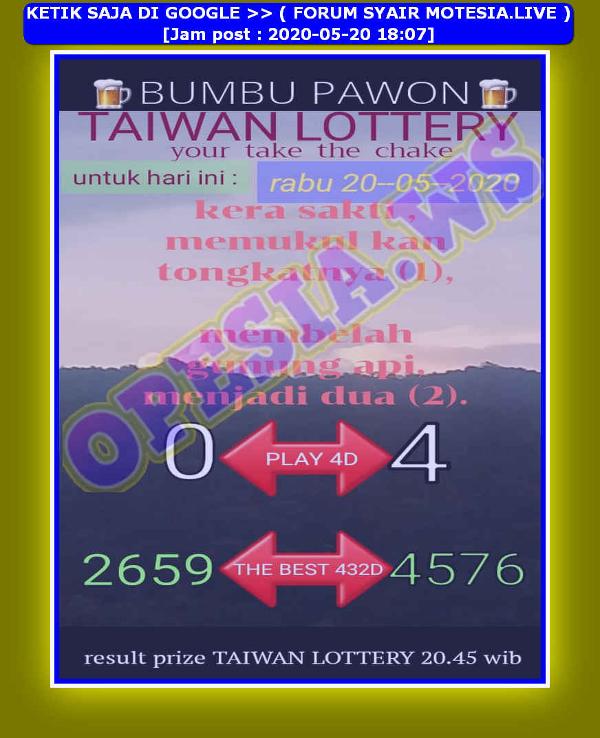 1 New Message Kode Syair Sydney 20 Mei 2020 Forum Syair Togel Hongkong Singapura Sydney