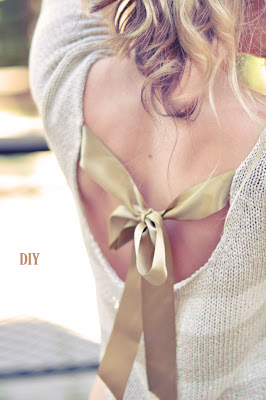 DIY Sweater with a bow in the back