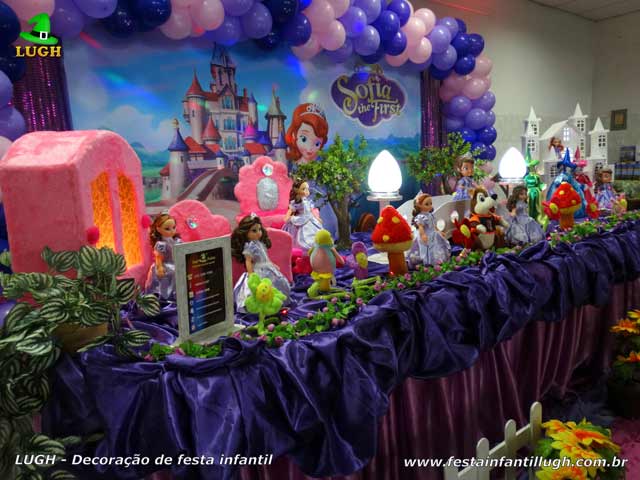 Decoração tema Princesa Sofia para festa de aniversário Decoração tema Princesa Sofia para festa de aniversário