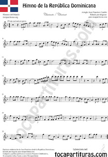 Himno de la República Dominicana Partitura de Clarinete Sheet Music for Clarinet Music Score