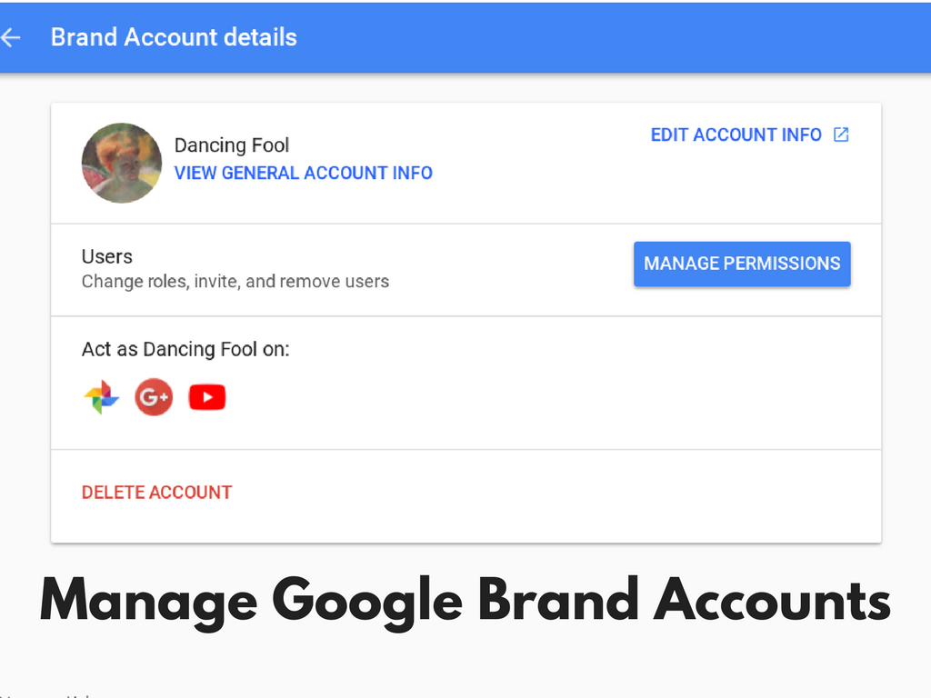 Google for your business, organization or brand: Google Brand Accounts