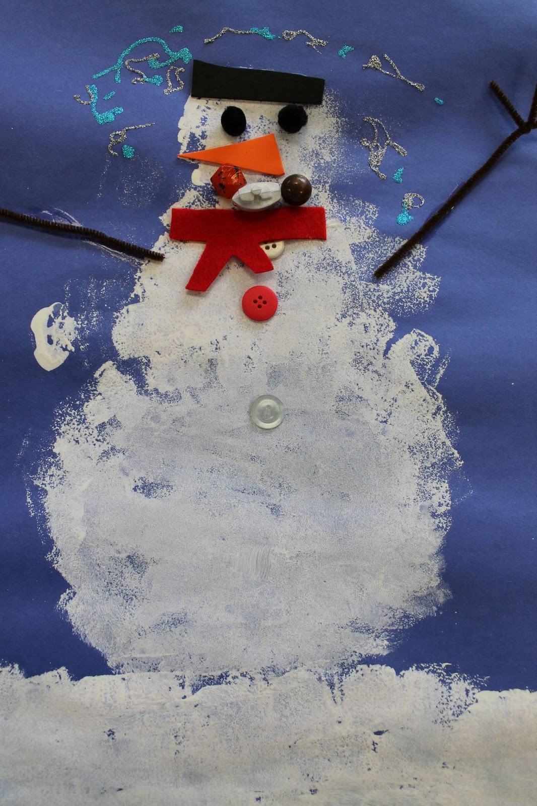 Art Room 104 Kindergarten SpongePaint Snowmen