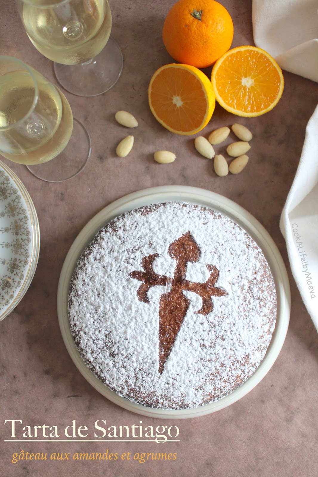 Tarta de Santiago, gâteau aux amandes et agrumes • Cook A Life! by Maeva