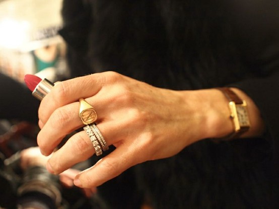 Vanessa And Valentine August 2017 Gucci Westman Wears Her Cartier Tank With A Brown Leather Band And Gold Signet Ring Paired Wedding Bands I Love Seeing How Other People Wear Their