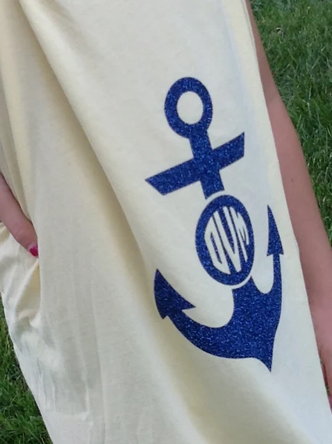 Silhouette Cameo, Silhouette Studio, monogram, anchor, beach cover up, men's t-shirt