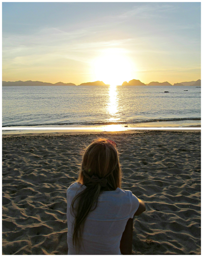 Watching the Beautiful View of El Nido Beach