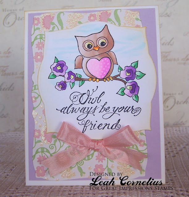 Great Impressions Stamps, Lovable Owl, Owl Be Your Friend, friendship card