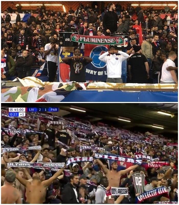 Doentes por Futebol - Na partida de hoje do PSG, o ultras estenderam uma faixa com mensagem de apoio ao Fluminense na Libertadores. Vamos, Tricolores. Chegou a hora!