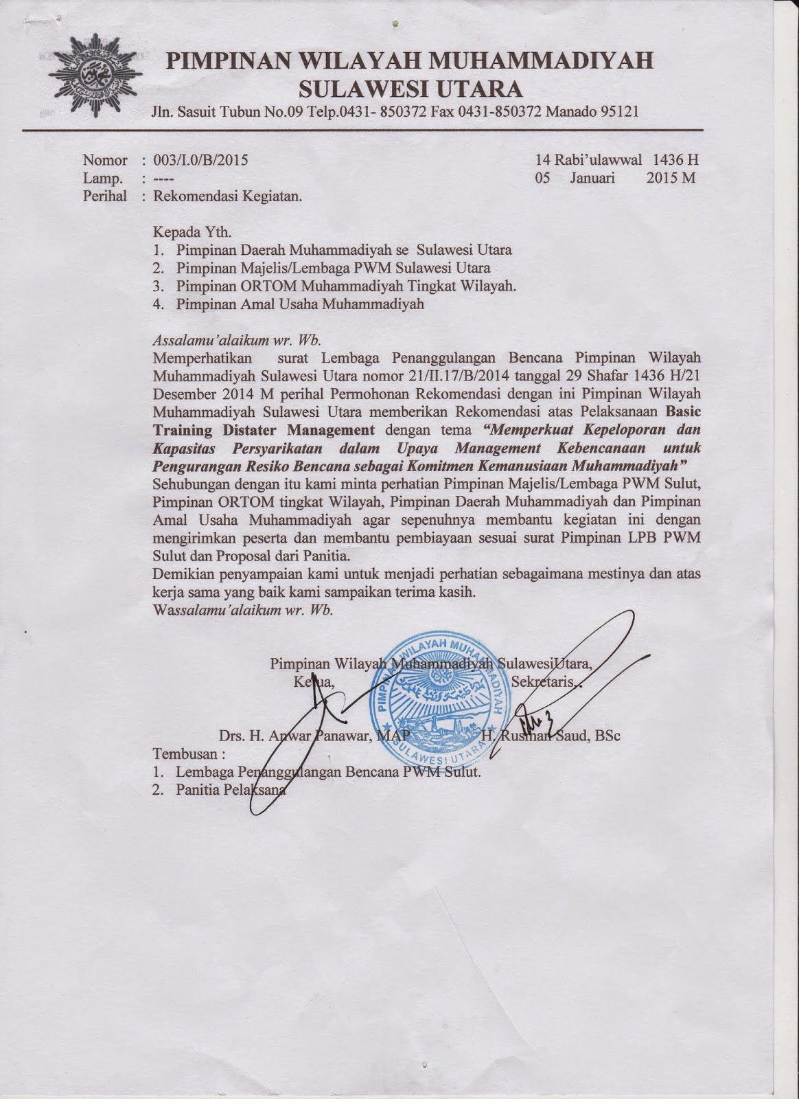 Kop Surat Pimpinan Daerah Muhammadiyah Contoh Kop Surat