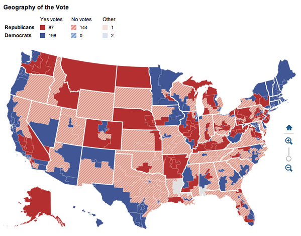 NYT interactive map offers interesting look at shutdown vote ...