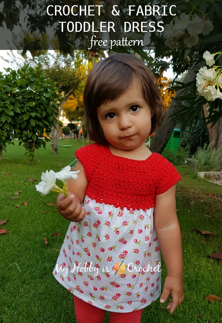 My Hobby Is Crochet Crochet & Fabric Toddler Dress Elisa Free Pattern