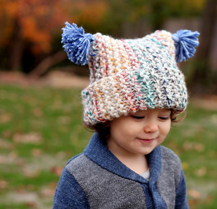 Flat Knit Garter Stitch Hat Knitting Pattern- Super Easy! - Gina Michele