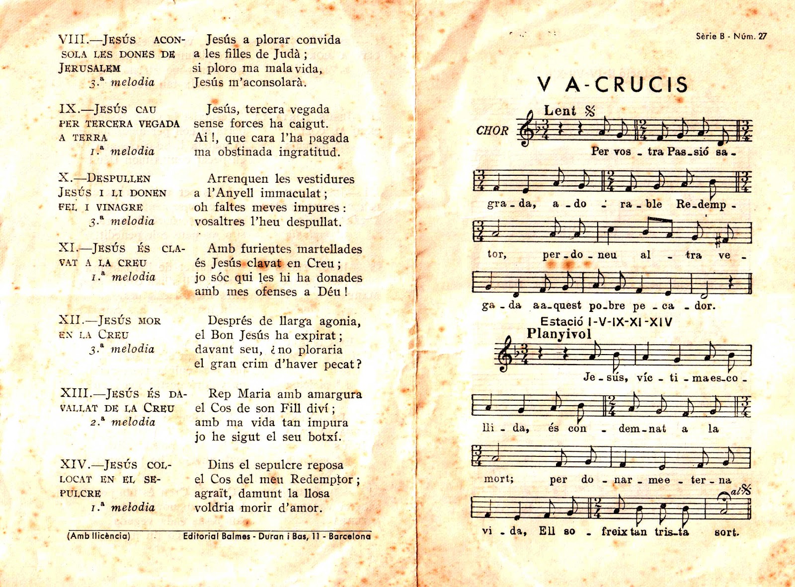 Cants per a les estacions del Via Crucis