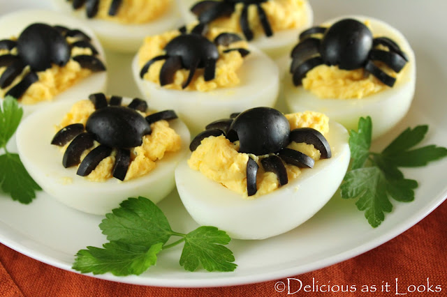 Halloween Spooky Spider Deviled Egg | Delicious as it Looks